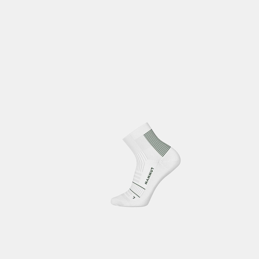trailrunning-socken mit gezielter polsterung weiß-jade