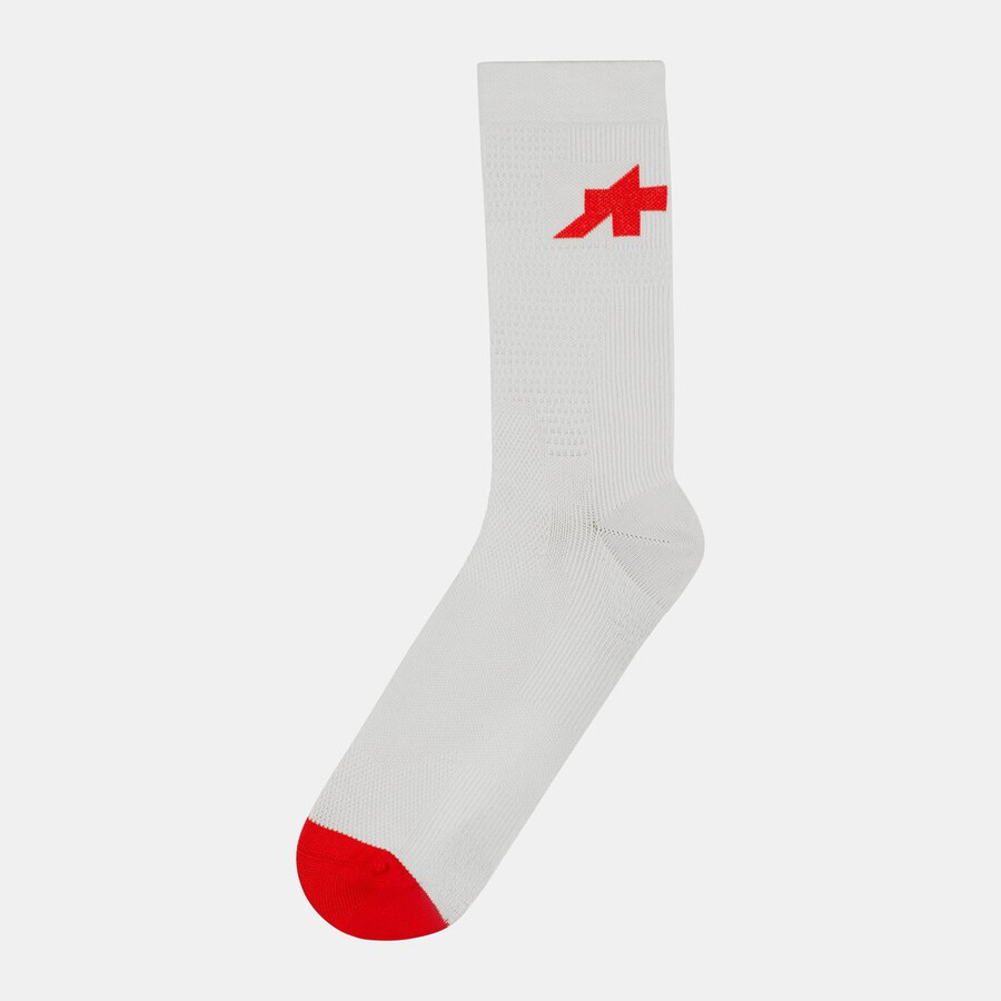 assos x mammut gravel socks sommer weiß-rot